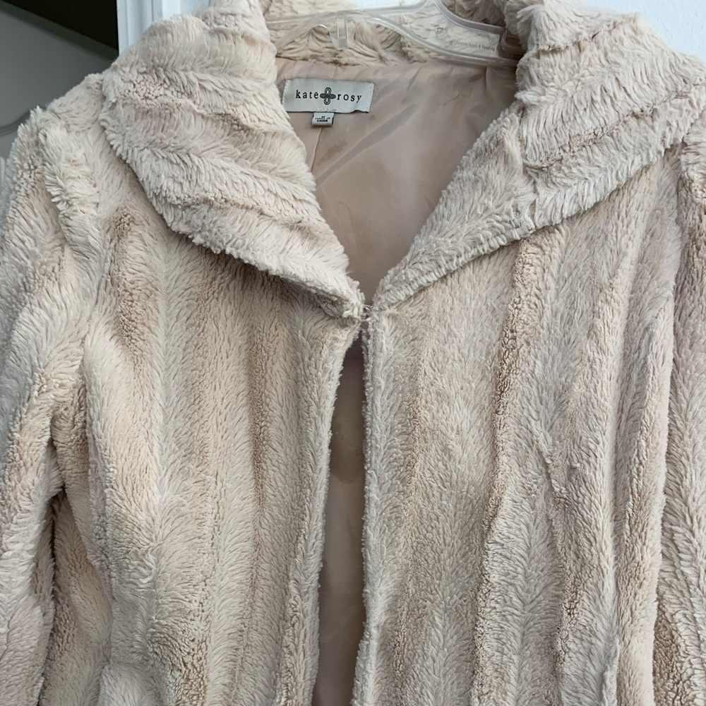 Rossette Faux Fur Cape Jacket